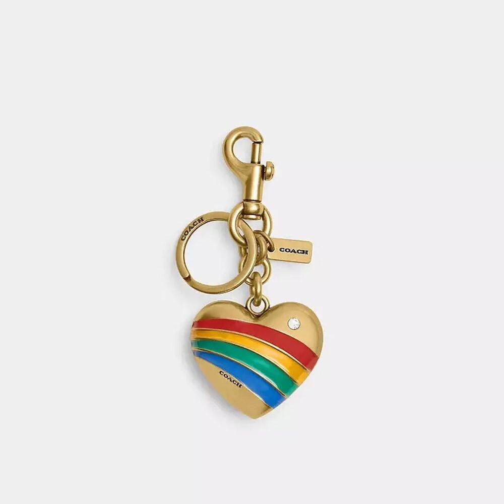 Last 1‼️Coach Heart Rainbow Charm Keychain Bag Charm CAX71